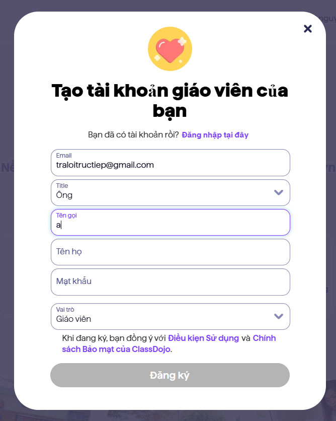 Hướng dẫn đăng kí ClassDojo